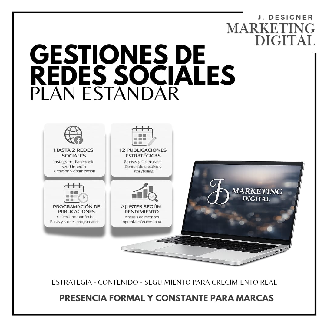 Gestión de redes sociales plan estándar